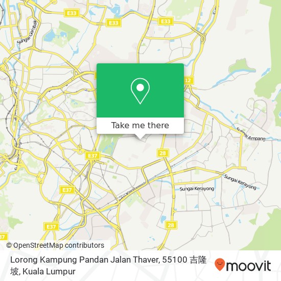 Peta Lorong Kampung Pandan Jalan Thaver, 55100 吉隆坡