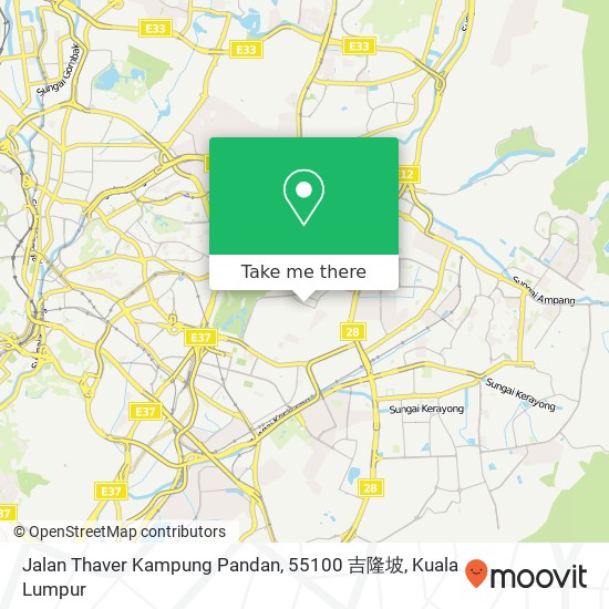 Peta Jalan Thaver Kampung Pandan, 55100 吉隆坡