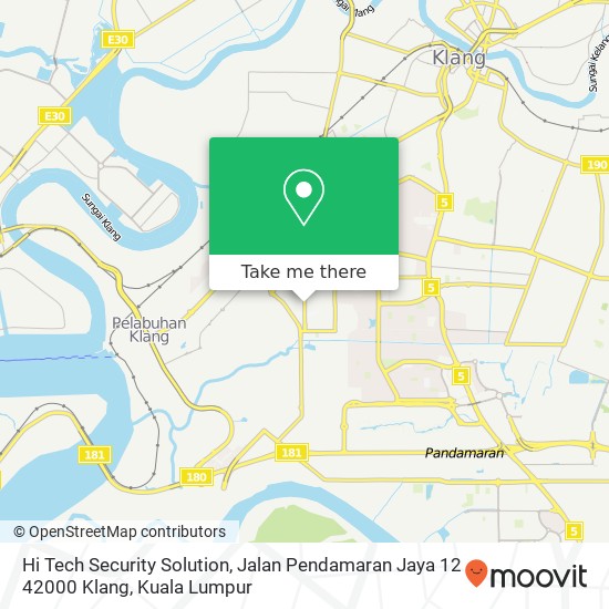 Peta Hi Tech Security Solution, Jalan Pendamaran Jaya 12 42000 Klang