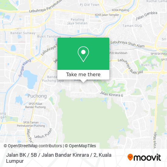 Jalan BK / 5B / Jalan Bandar Kinrara / 2 map