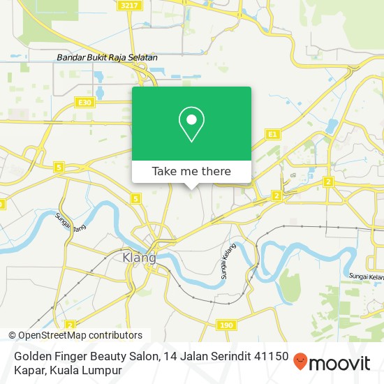 Golden Finger Beauty Salon, 14 Jalan Serindit 41150 Kapar map