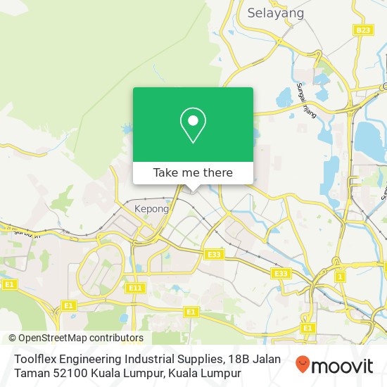 Toolflex Engineering Industrial Supplies, 18B Jalan Taman 52100 Kuala Lumpur map