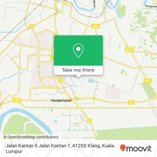 Peta Jalan Kantan 5 Jalan Kantan 1, 41200 Klang