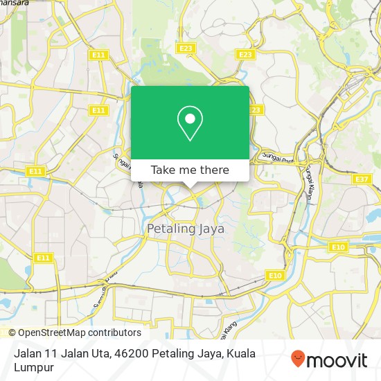 Peta Jalan 11 Jalan Uta, 46200 Petaling Jaya