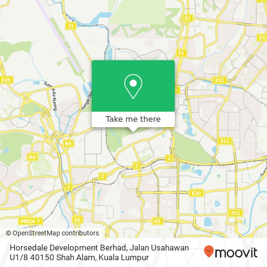 Peta Horsedale Development Berhad, Jalan Usahawan U1 / 8 40150 Shah Alam