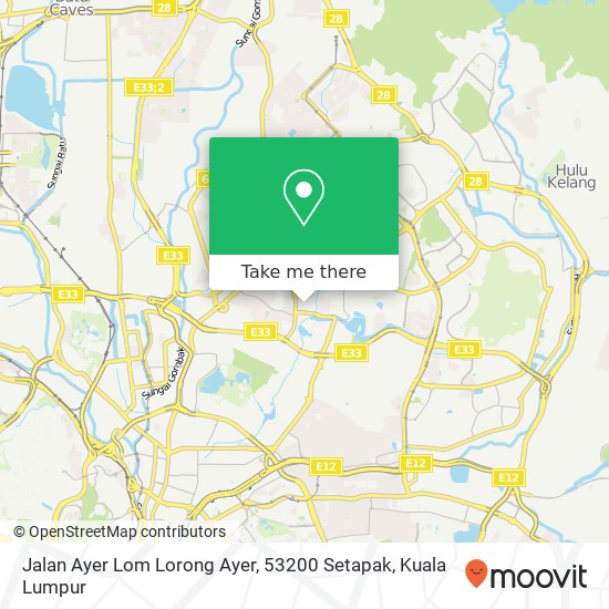 Peta Jalan Ayer Lom Lorong Ayer, 53200 Setapak