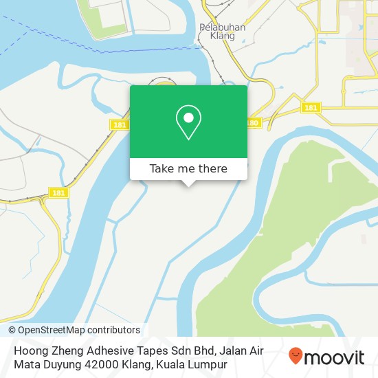 Peta Hoong Zheng Adhesive Tapes Sdn Bhd, Jalan Air Mata Duyung 42000 Klang