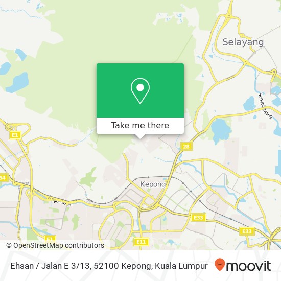 Peta Ehsan / Jalan E 3 / 13, 52100 Kepong