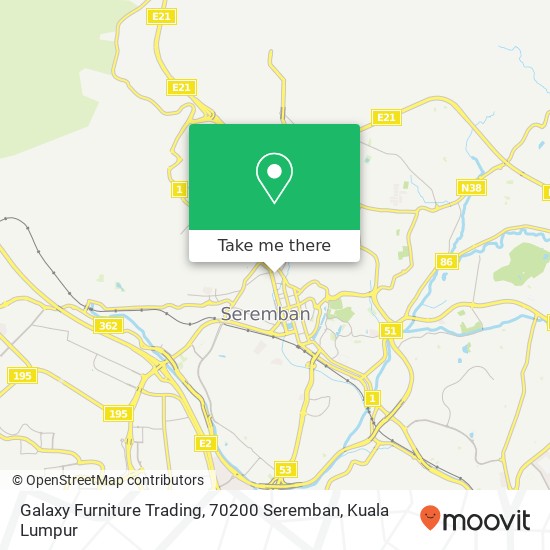 Galaxy Furniture Trading, 70200 Seremban map