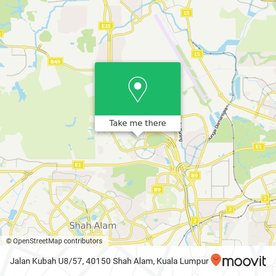 Peta Jalan Kubah U8 / 57, 40150 Shah Alam