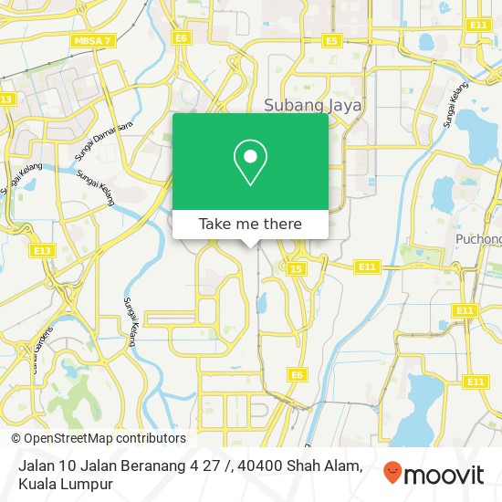 Peta Jalan 10 Jalan Beranang 4 27 /, 40400 Shah Alam