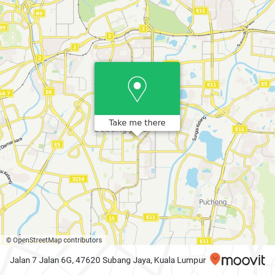 Peta Jalan 7 Jalan 6G, 47620 Subang Jaya