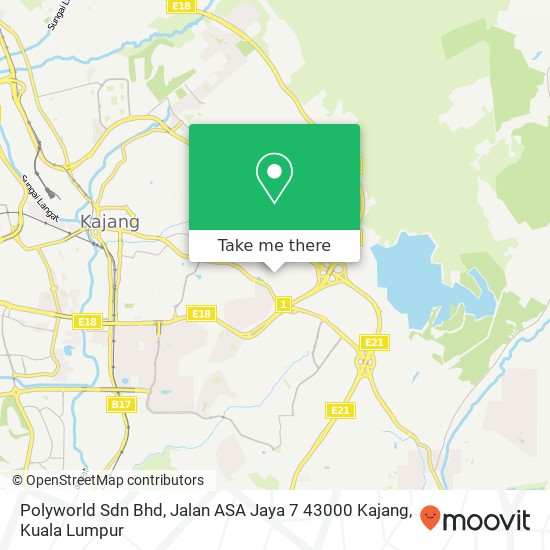 Peta Polyworld Sdn Bhd, Jalan ASA Jaya 7 43000 Kajang