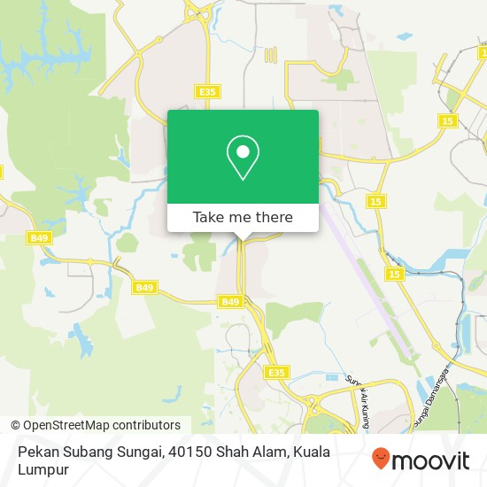 Peta Pekan Subang Sungai, 40150 Shah Alam