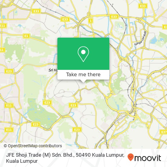 Peta JFE Shoji Trade (M) Sdn. Bhd., 50490 Kuala Lumpur