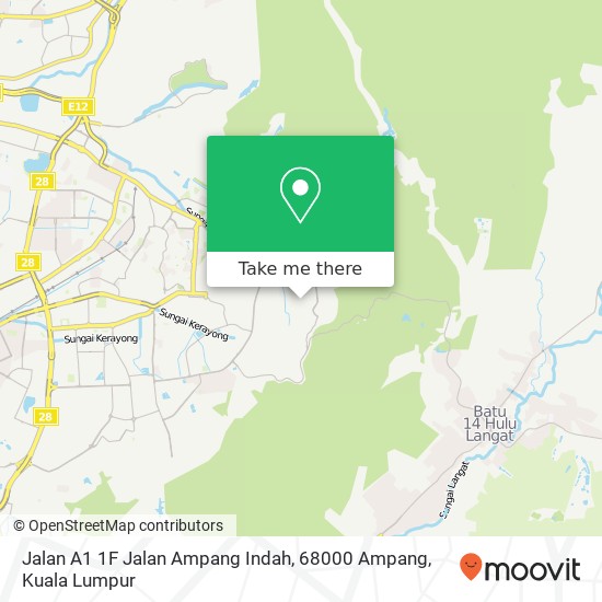 Peta Jalan A1 1F Jalan Ampang Indah, 68000 Ampang