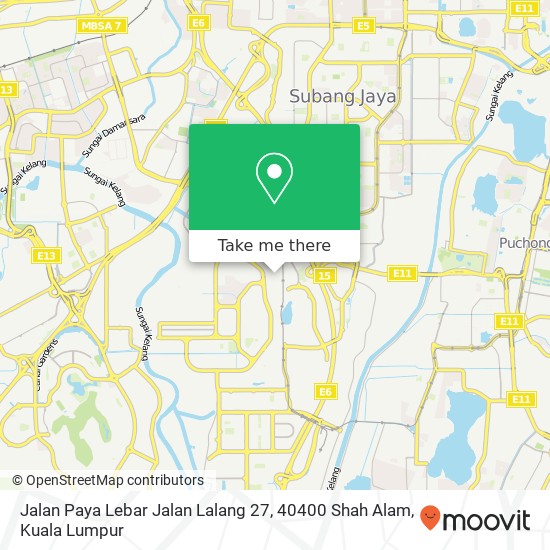 Peta Jalan Paya Lebar Jalan Lalang 27, 40400 Shah Alam