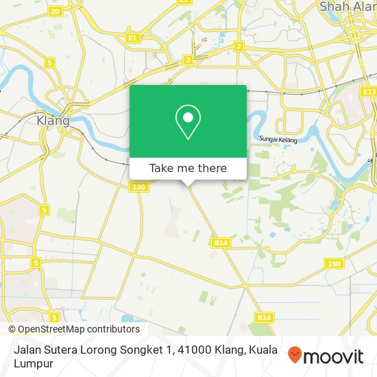 Peta Jalan Sutera Lorong Songket 1, 41000 Klang
