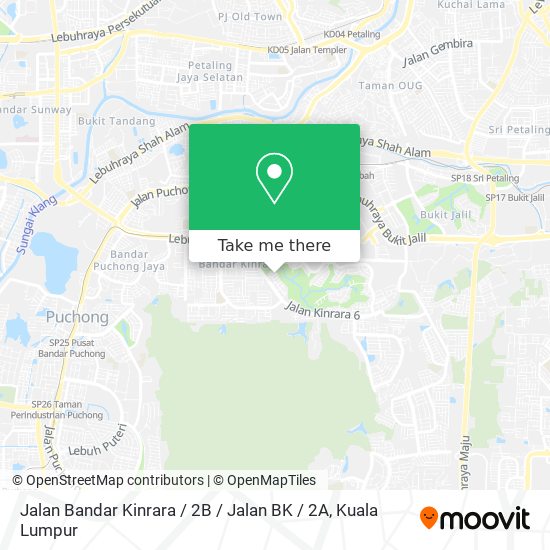 Peta Jalan Bandar Kinrara / 2B / Jalan BK / 2A
