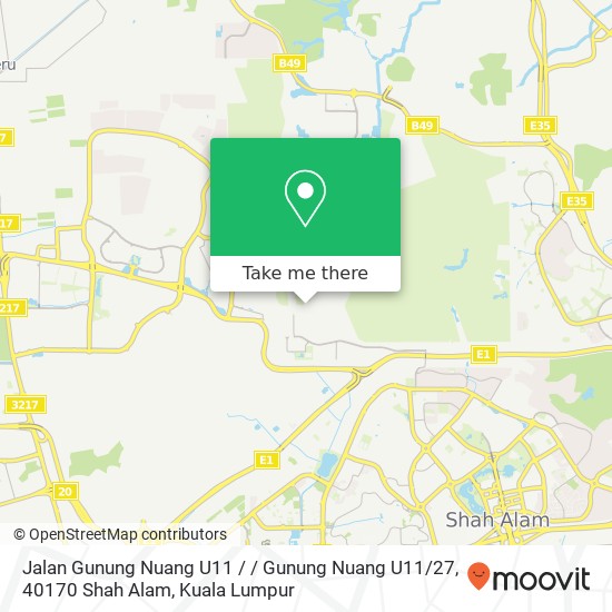 Jalan Gunung Nuang U11 / / Gunung Nuang U11 / 27, 40170 Shah Alam map