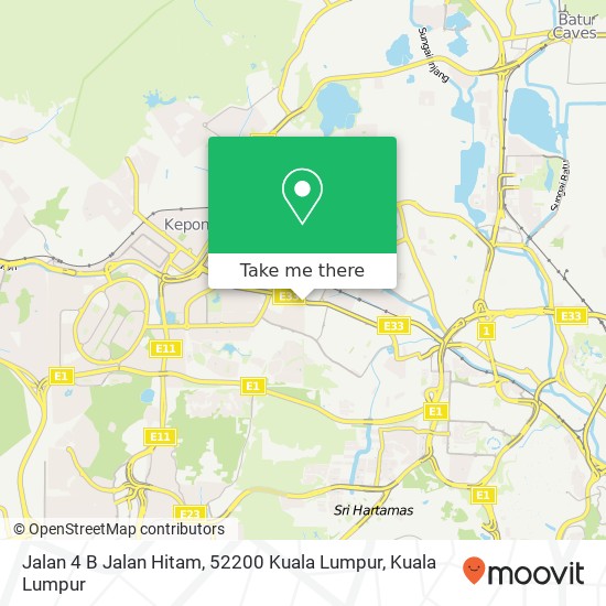 Jalan 4 B Jalan Hitam, 52200 Kuala Lumpur map
