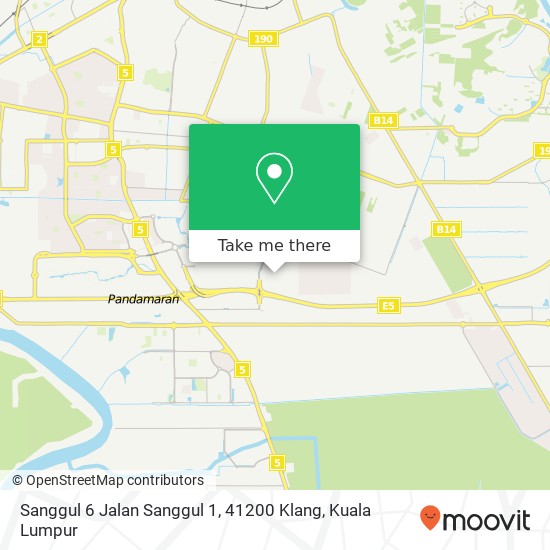 Peta Sanggul 6 Jalan Sanggul 1, 41200 Klang