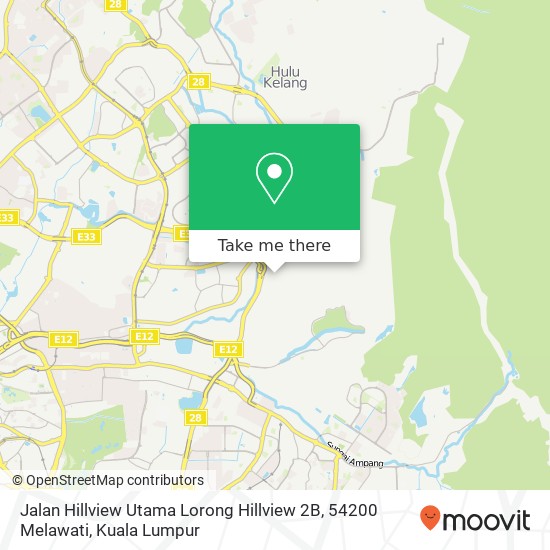 Peta Jalan Hillview Utama Lorong Hillview 2B, 54200 Melawati