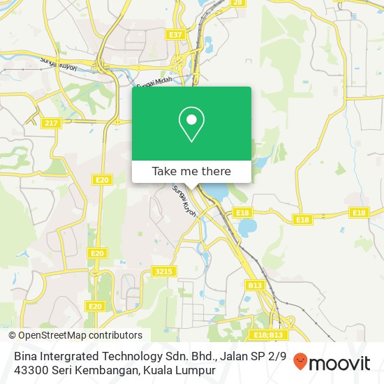 Bina Intergrated Technology Sdn. Bhd., Jalan SP 2 / 9 43300 Seri Kembangan map