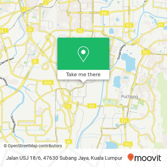 Peta Jalan USJ 18 / 6, 47630 Subang Jaya
