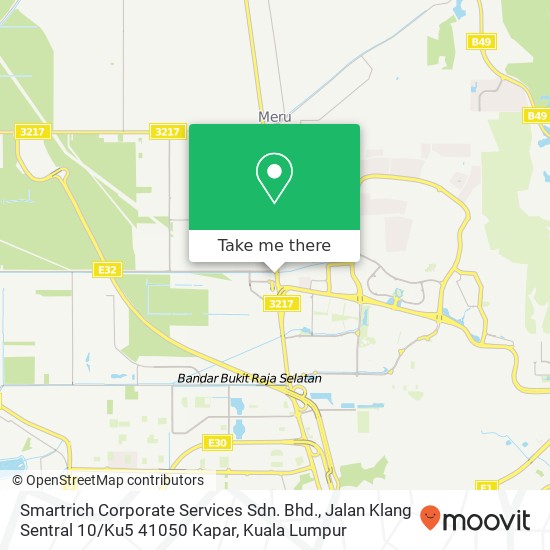 Peta Smartrich Corporate Services Sdn. Bhd., Jalan Klang Sentral 10 / Ku5 41050 Kapar