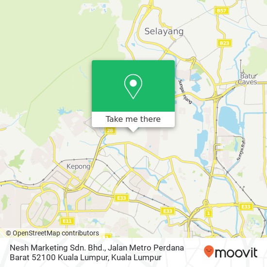 Nesh Marketing Sdn. Bhd., Jalan Metro Perdana Barat 52100 Kuala Lumpur map