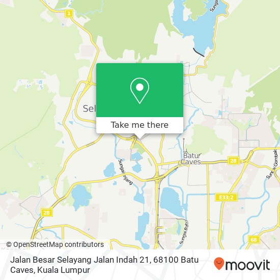 Peta Jalan Besar Selayang Jalan Indah 21, 68100 Batu Caves