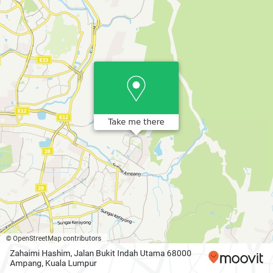 Peta Zahaimi Hashim, Jalan Bukit Indah Utama 68000 Ampang