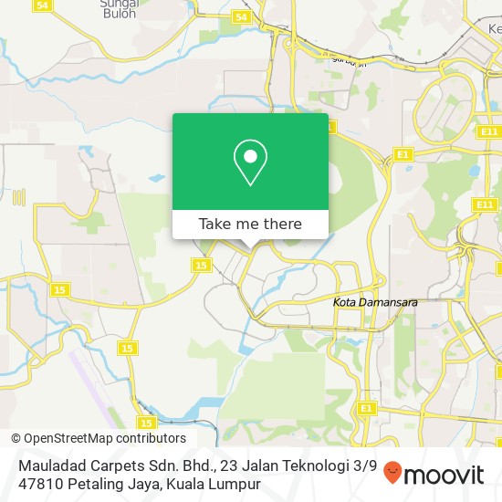 Mauladad Carpets Sdn. Bhd., 23 Jalan Teknologi 3 / 9 47810 Petaling Jaya map