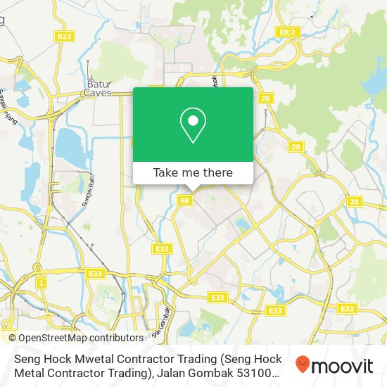 Peta Seng Hock Mwetal Contractor Trading (Seng Hock Metal Contractor Trading), Jalan Gombak 53100 Setapak