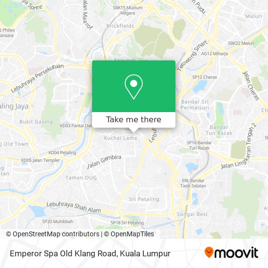 Peta Emperor Spa Old Klang Road