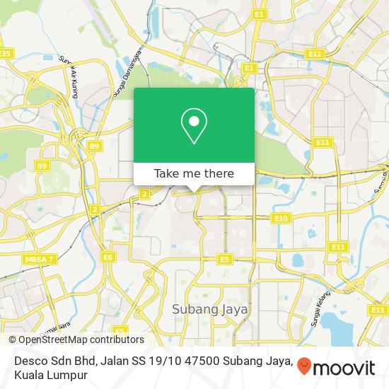 Desco Sdn Bhd, Jalan SS 19 / 10 47500 Subang Jaya map