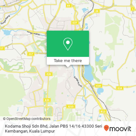 Peta Kodama Shoji Sdn Bhd, Jalan PBS 14 / 16 43300 Seri Kembangan