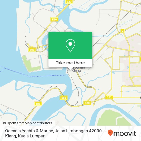 Peta Oceania Yachts & Marine, Jalan Limbongan 42000 Klang