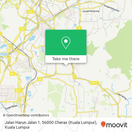 Peta Jalan Harun Jalan 1, 56000 Cheras (Kuala Lumpur)