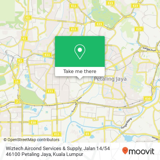 Peta Wiztech Aircond Services & Supply, Jalan 14 / 54 46100 Petaling Jaya