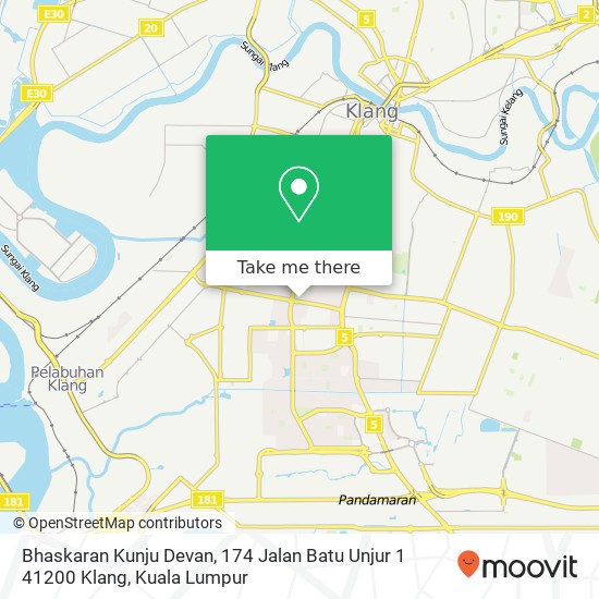 Bhaskaran Kunju Devan, 174 Jalan Batu Unjur 1 41200 Klang map