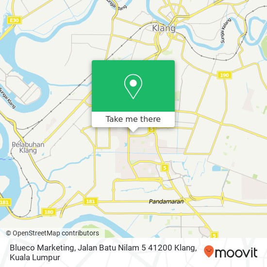 Blueco Marketing, Jalan Batu Nilam 5 41200 Klang map