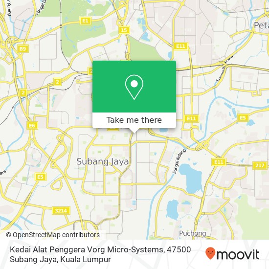 Peta Kedai Alat Penggera Vorg Micro-Systems, 47500 Subang Jaya