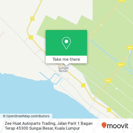 Zee Huat Autoparts Trading, Jalan Parit 1 Bagan Terap 45300 Sungai Besar map