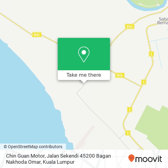 Chin Guan Motor, Jalan Sekendi 45200 Bagan Nakhoda Omar map