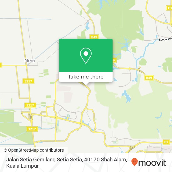 Peta Jalan Setia Gemilang Setia Setia, 40170 Shah Alam