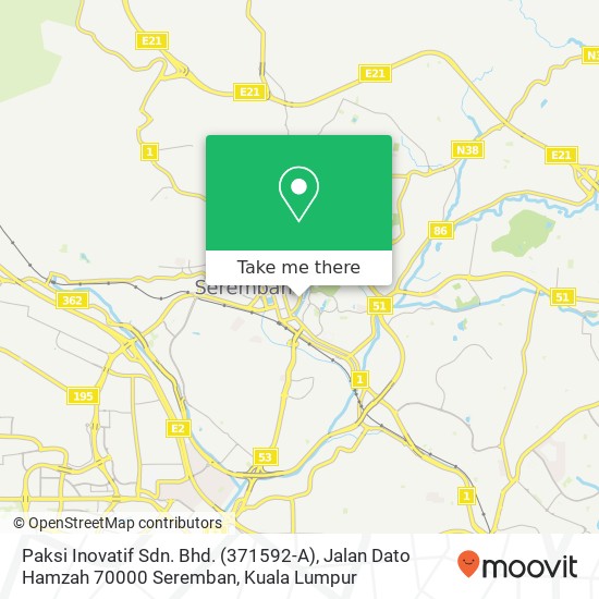 Paksi Inovatif Sdn. Bhd. (371592-A), Jalan Dato Hamzah 70000 Seremban map