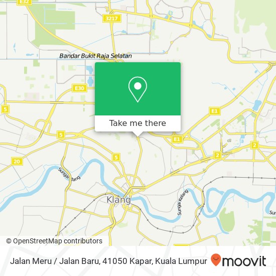 Peta Jalan Meru / Jalan Baru, 41050 Kapar