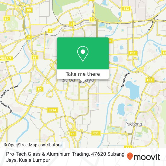 Peta Pro-Tech Glass & Aluminium Trading, 47620 Subang Jaya